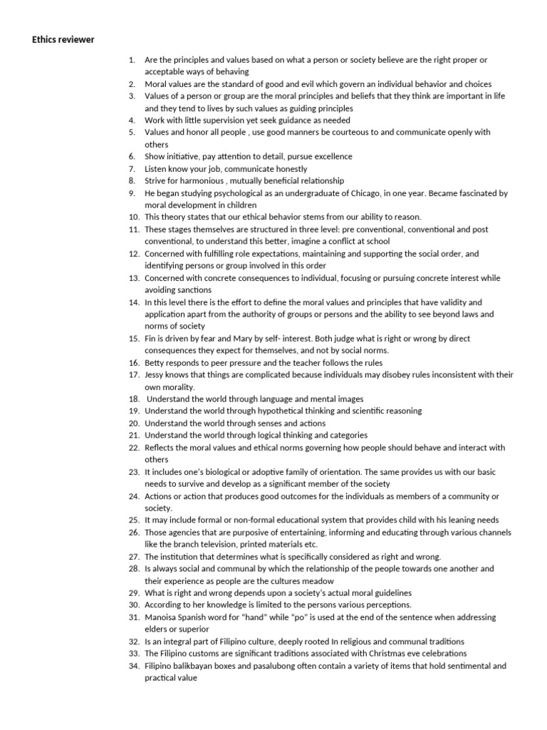 Understanding Filipino Ethical Values | PDF | Value (Ethics) | Morality