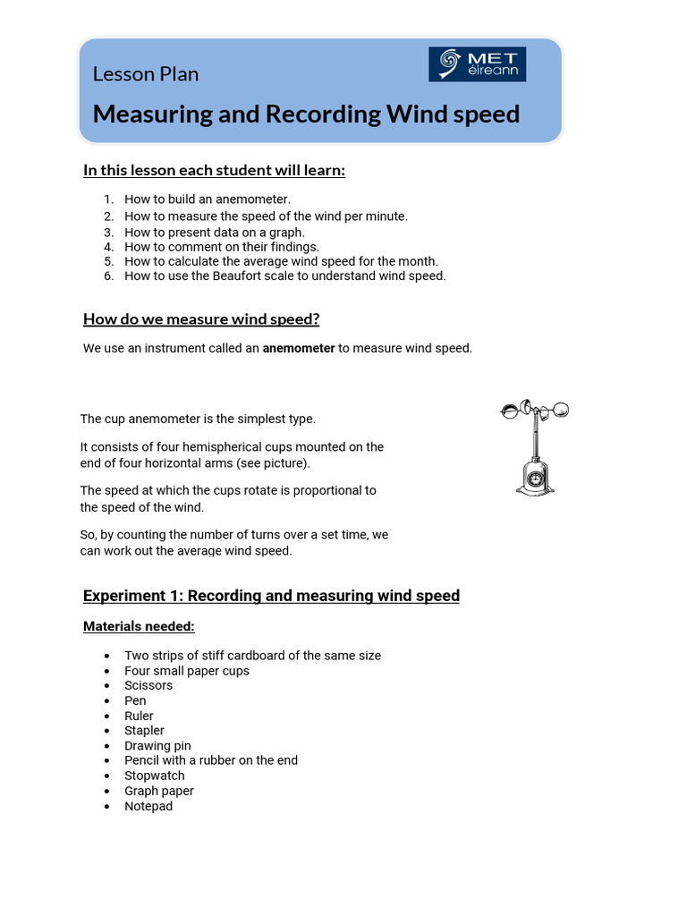 Build and Measure Wind Speed with Anemometer | PDF | Wound | Wind Speed