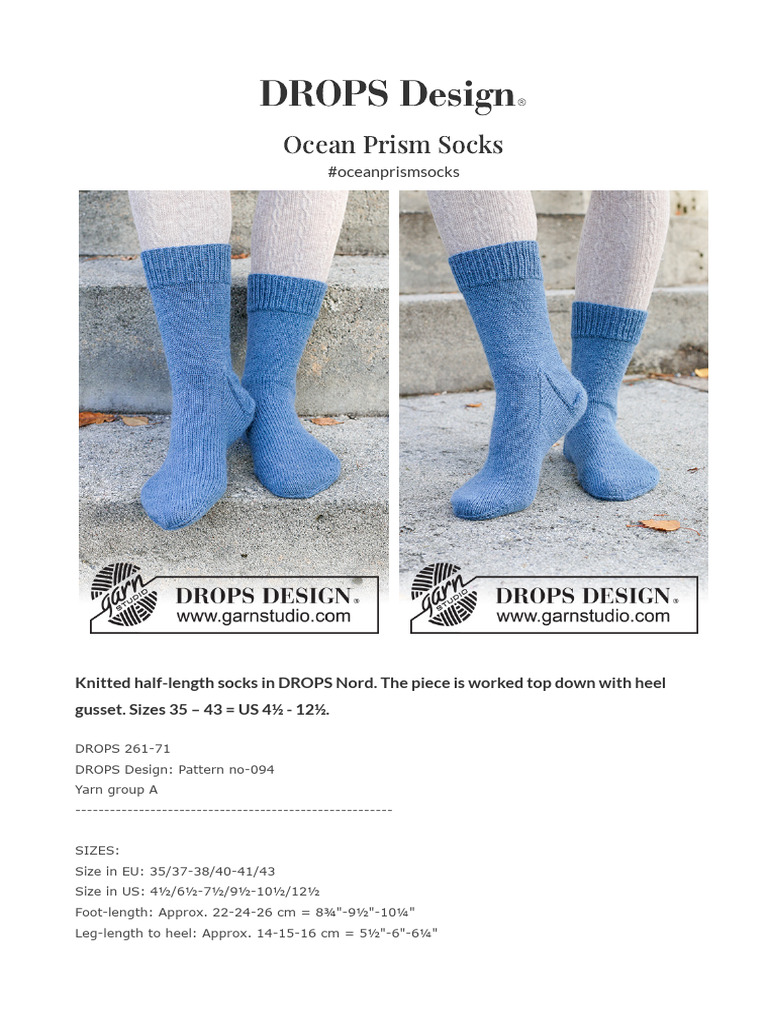 Ocean Prism Socks | PDF | Knitting | Knitting Needle