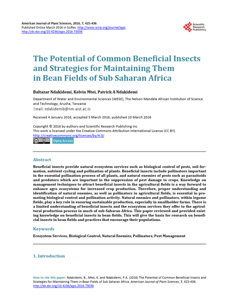 The_Potential_of_Common_Beneficial_Insects_and_Str | PDF | Fly | Insects