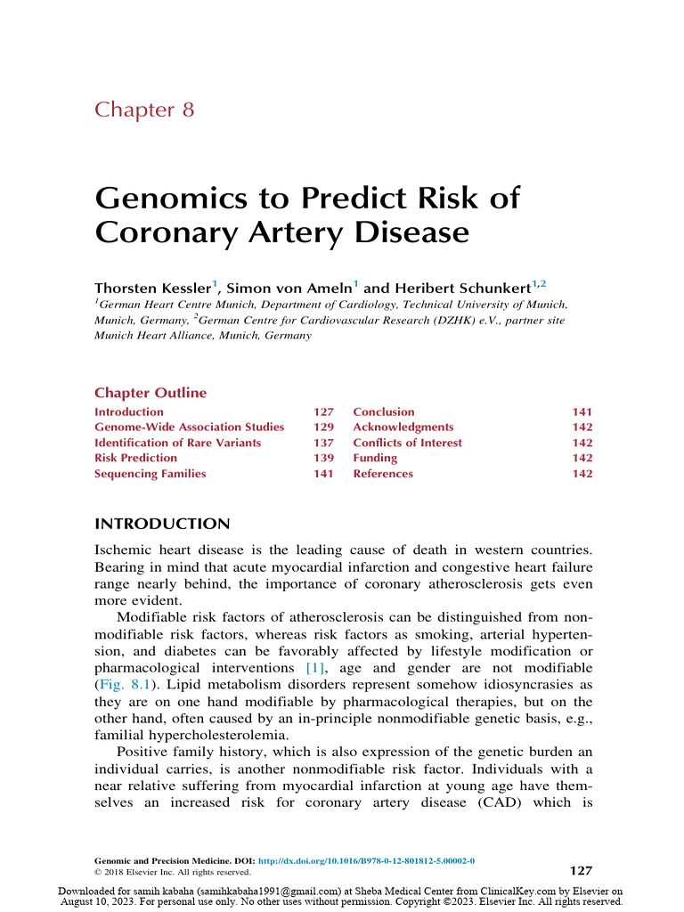 Genomic Insights on Coronary Disease Risk | PDF | Genome Wide ...