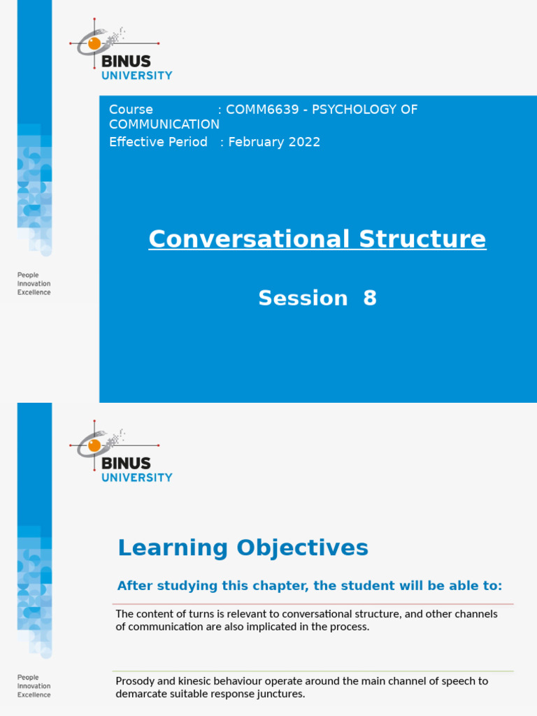 Conversational Structure | PDF | Nonverbal Communication | Cognitive ...