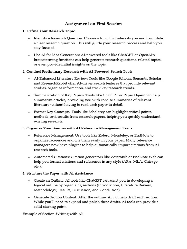 Assignment On First Session - Dr.T.Sujithra | PDF | Artificial ...