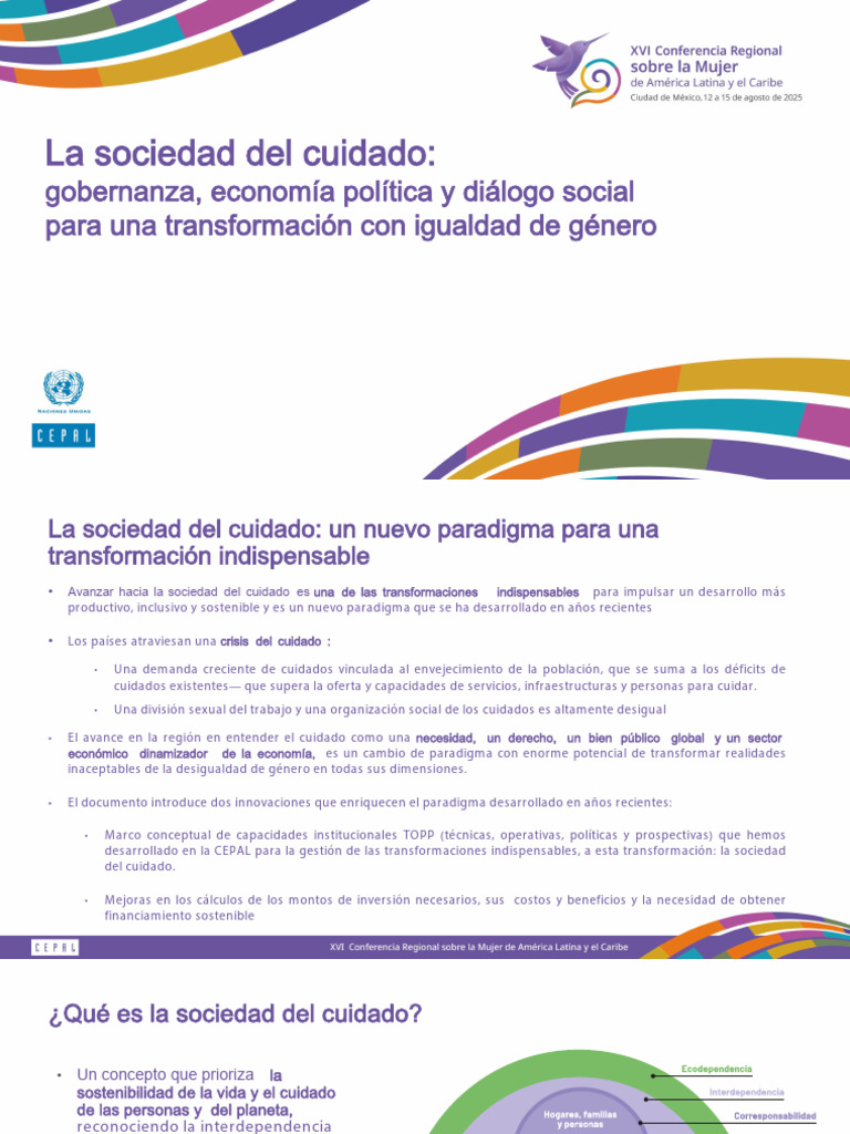 Sociedad del Cuidado y Género: Transformación | PDF | Sustentabilidad ...