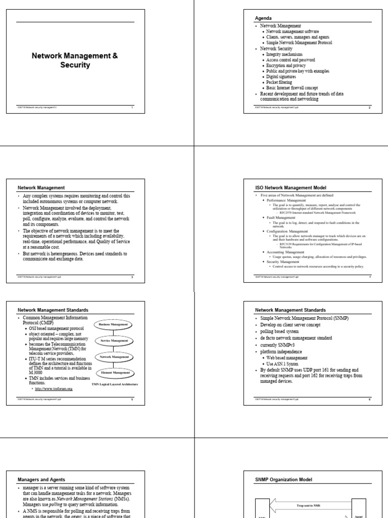 Network Management and Security Overview | PDF | Encryption | Public ...