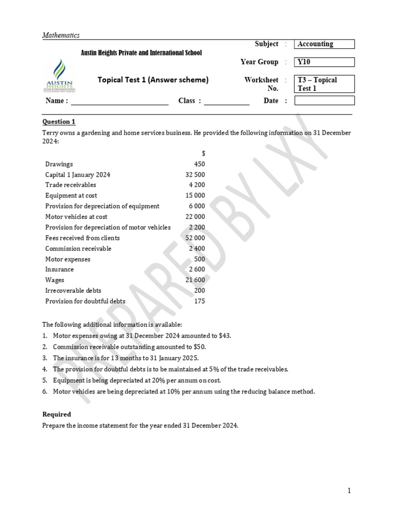 Topical Test (Chapter 8 - 13) As | PDF | Expense | Depreciation