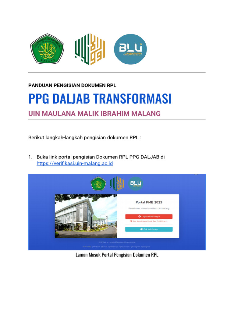 Panduan RPL PPG Daljab | PDF