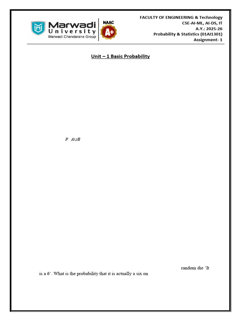 Assignment1 IntroductiontoProbabilitypdf 2025 09-01-13!09!15 | PDF ...