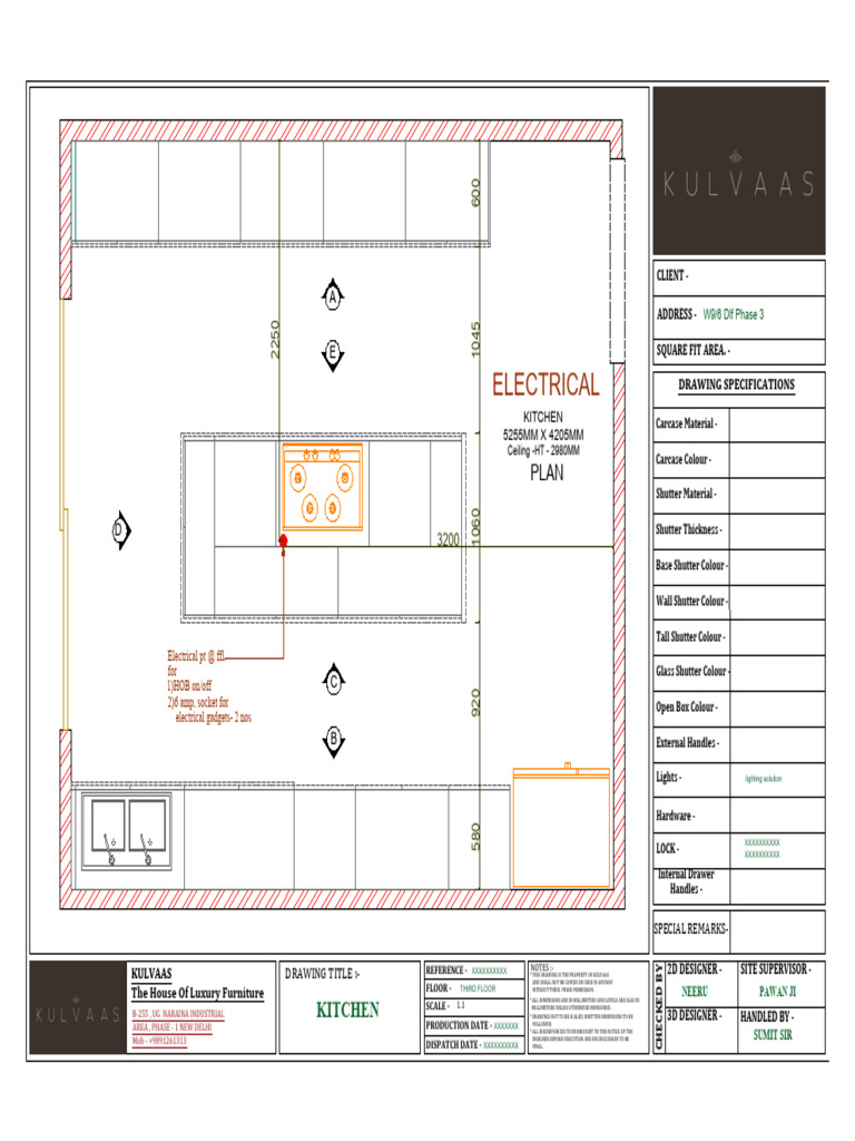 Kitchen Electrical Plan and Specifications | PDF | Tile | Decorative Arts