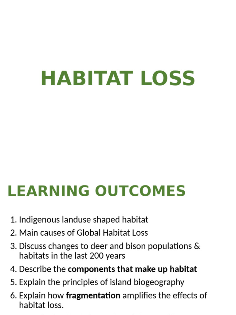 Understanding Habitat Loss and Management | PDF | Habitat Destruction ...