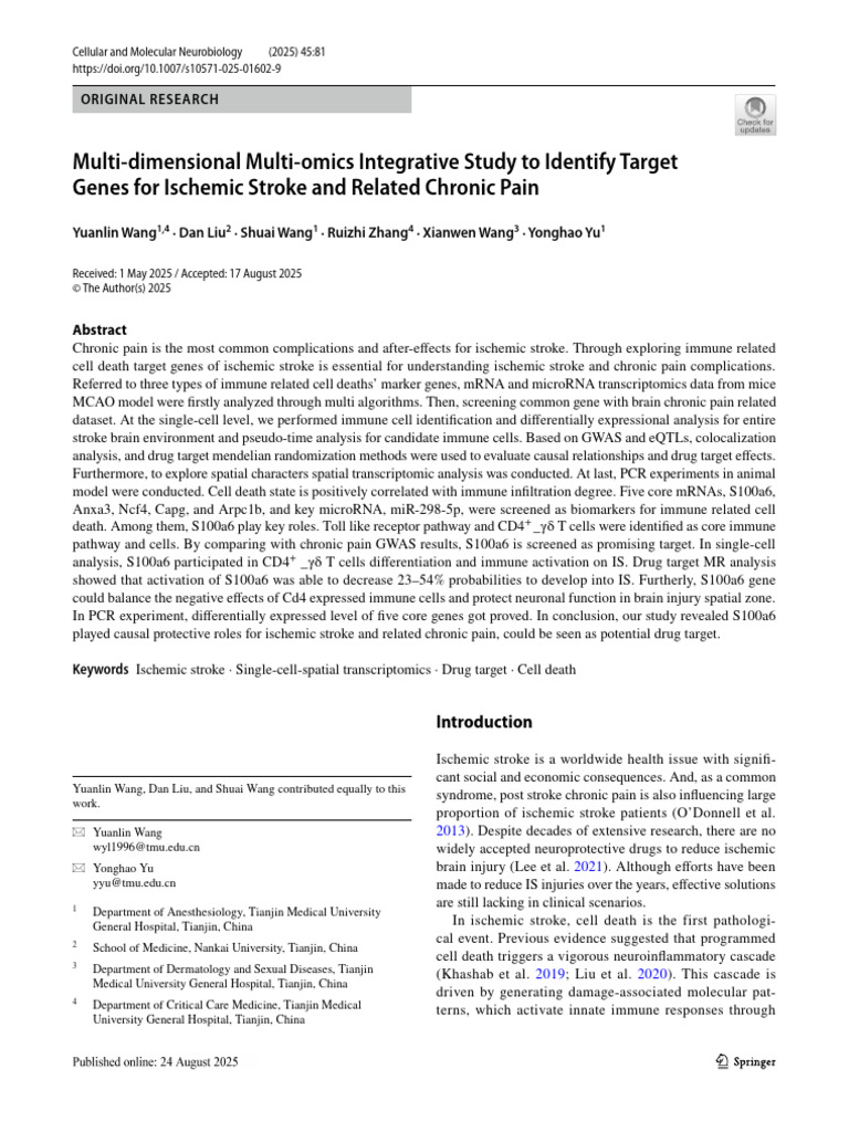 s10571-025-01602-9 | PDF | Complementary Dna | Dna Sequencing