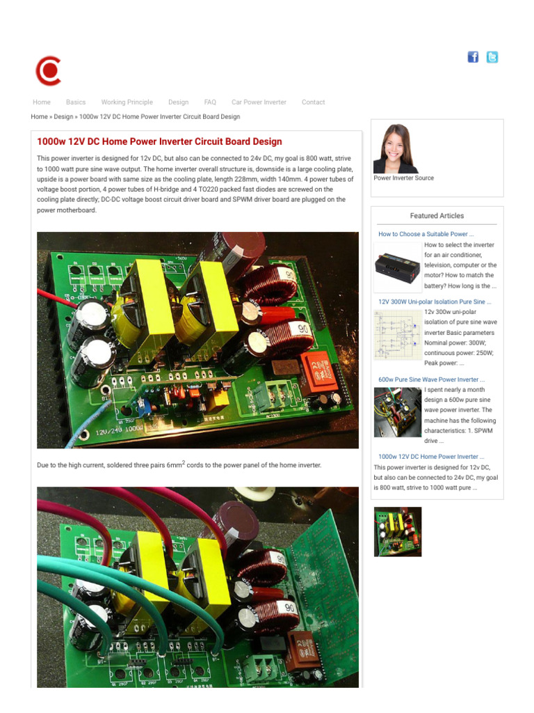 1000W 12V DC Inverter Circuit Design | PDF | Power Inverter | Power Supply