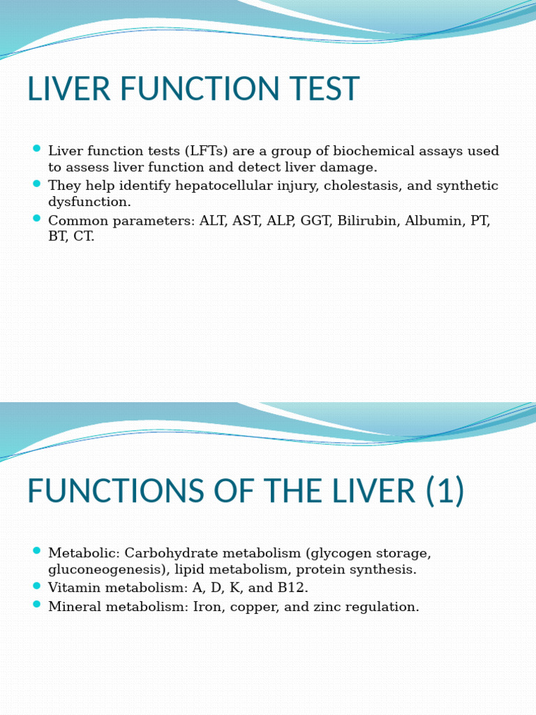 Comprehensive Guide to Liver Function Tests | PDF | Coagulation ...