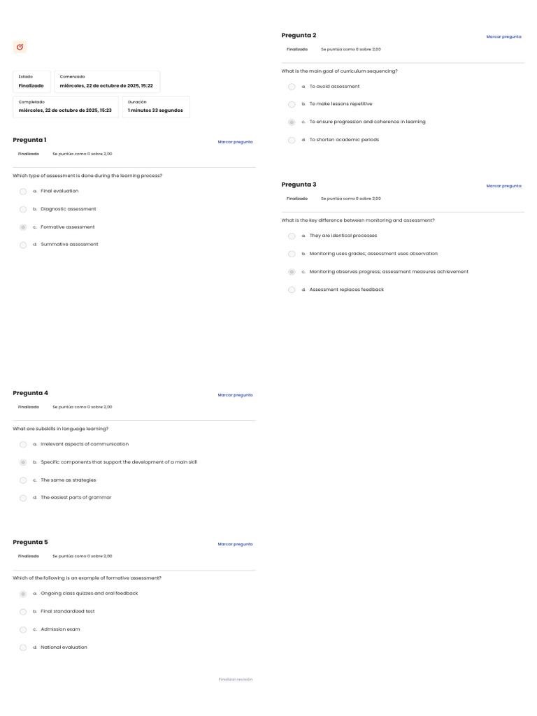 Educational Assessment Quiz Results | PDF | Educational Assessment ...