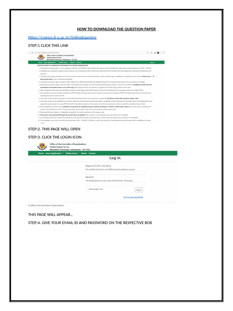 Downloading Exam Question Papers Guide | PDF