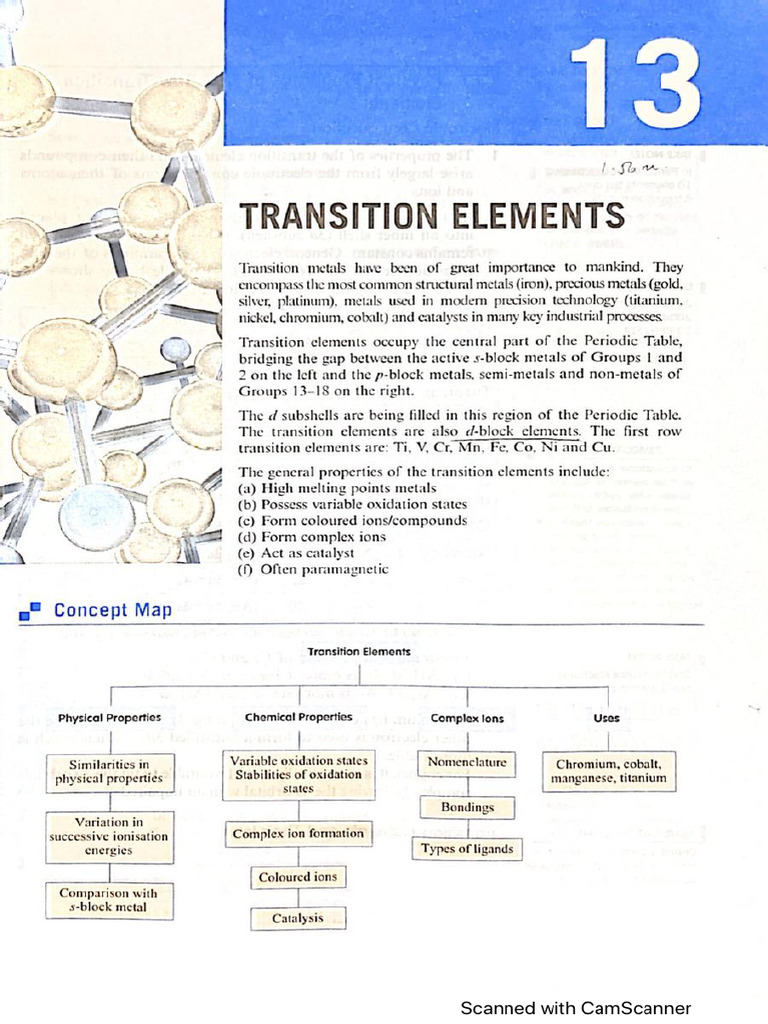 Ilide - Info Sem 2 Chapter 13 Transition Element Te PR | PDF