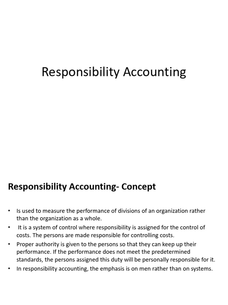 Understanding Responsibility Accounting | PDF | Return On Investment ...