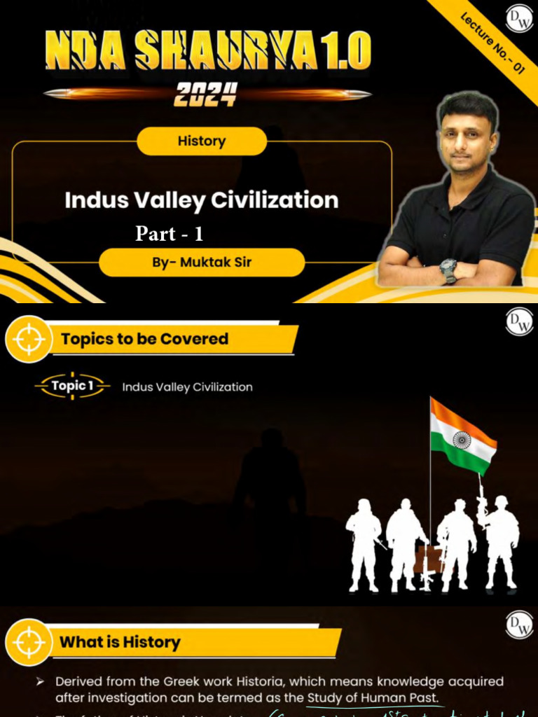 History 01 - Class Notes - NDA Shaurya 1.0 2024 | PDF