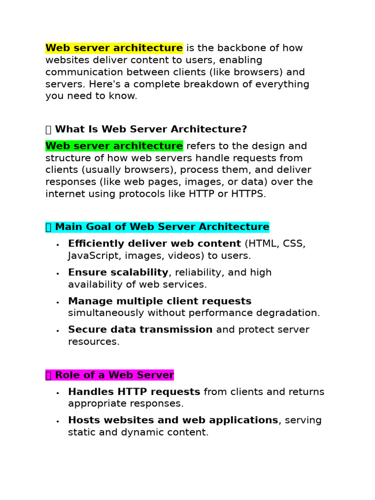 Understanding Web Server Architecture | PDF | World Wide Web | Internet ...