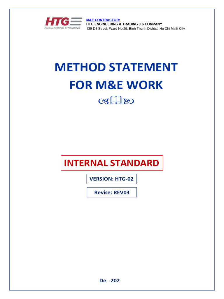 HTG - Electrical Method Statement (2021) | PDF