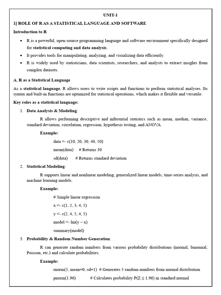 UNIT-1 | PDF | Statistics | Function (Mathematics)
