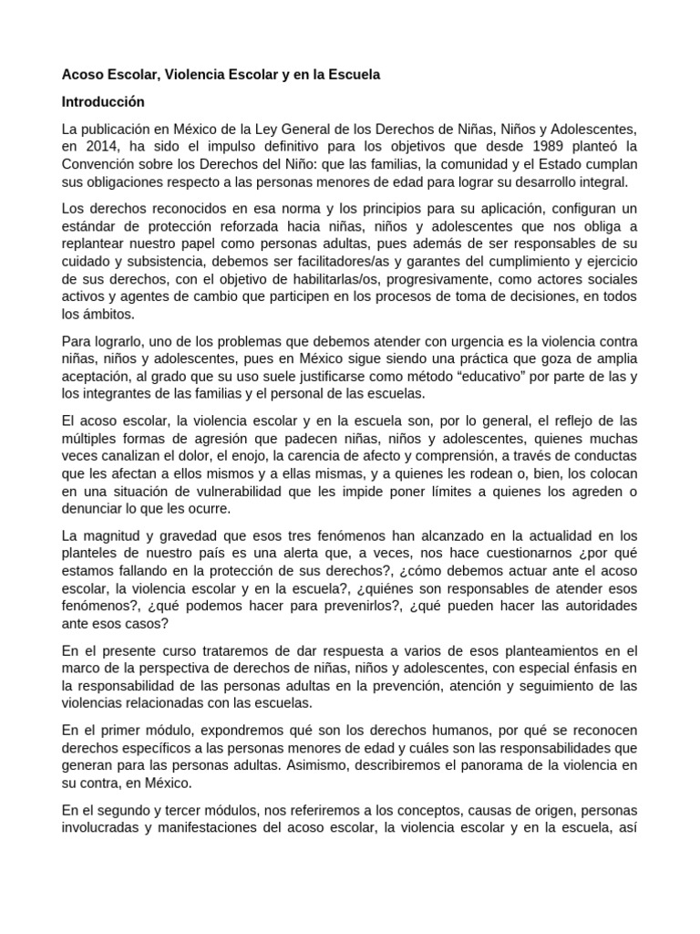 Prevención del Acoso y Violencia Escolar | PDF | Violencia | Desorden ...