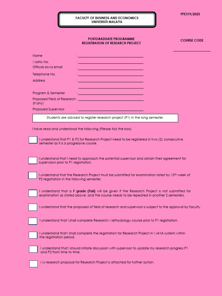 1. Pink Form_2025-Normal Semester | PDF