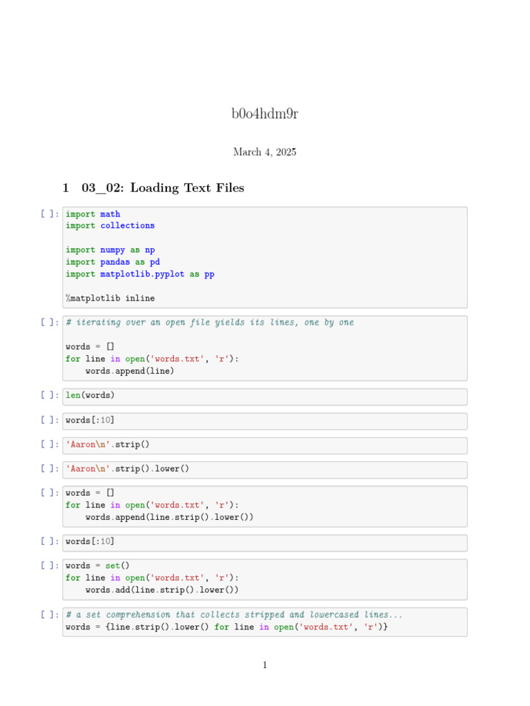 Loading and Processing Text Files | PDF