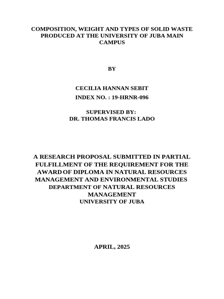 Solid Waste Analysis at University of Juba | PDF | Waste Management | Waste