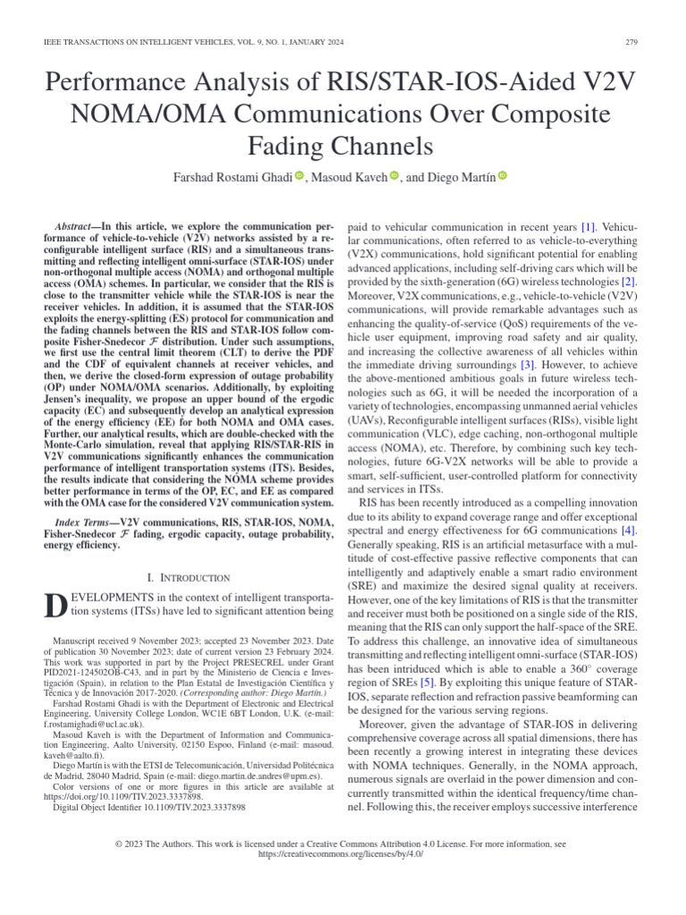 1 Jan 2024 IEEE Tran on Intelligent Vehicles Performance Analysis of ...