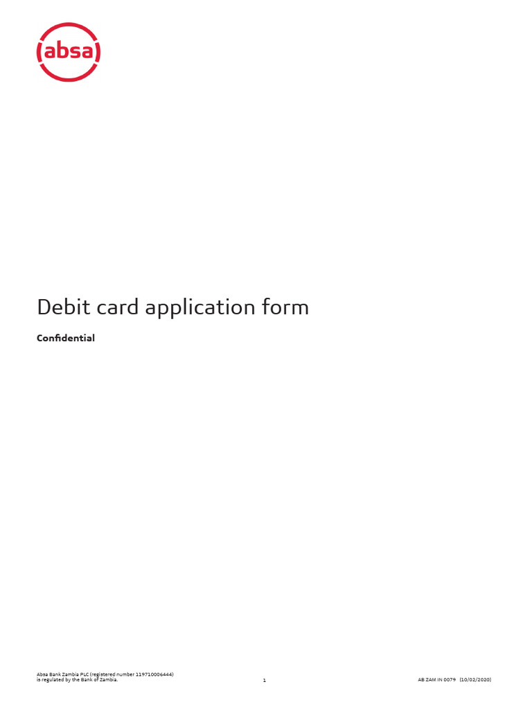 Debit Card Application Form | PDF | Debit Card | Credit Card