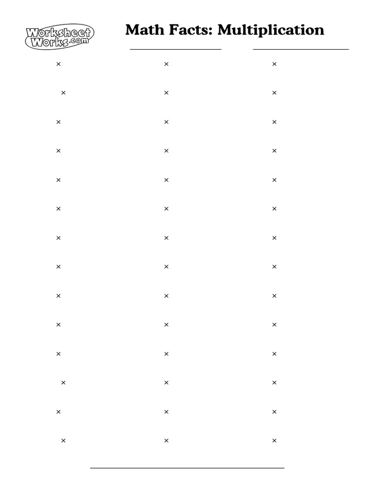 Multiplication Math Facts Worksheet | PDF