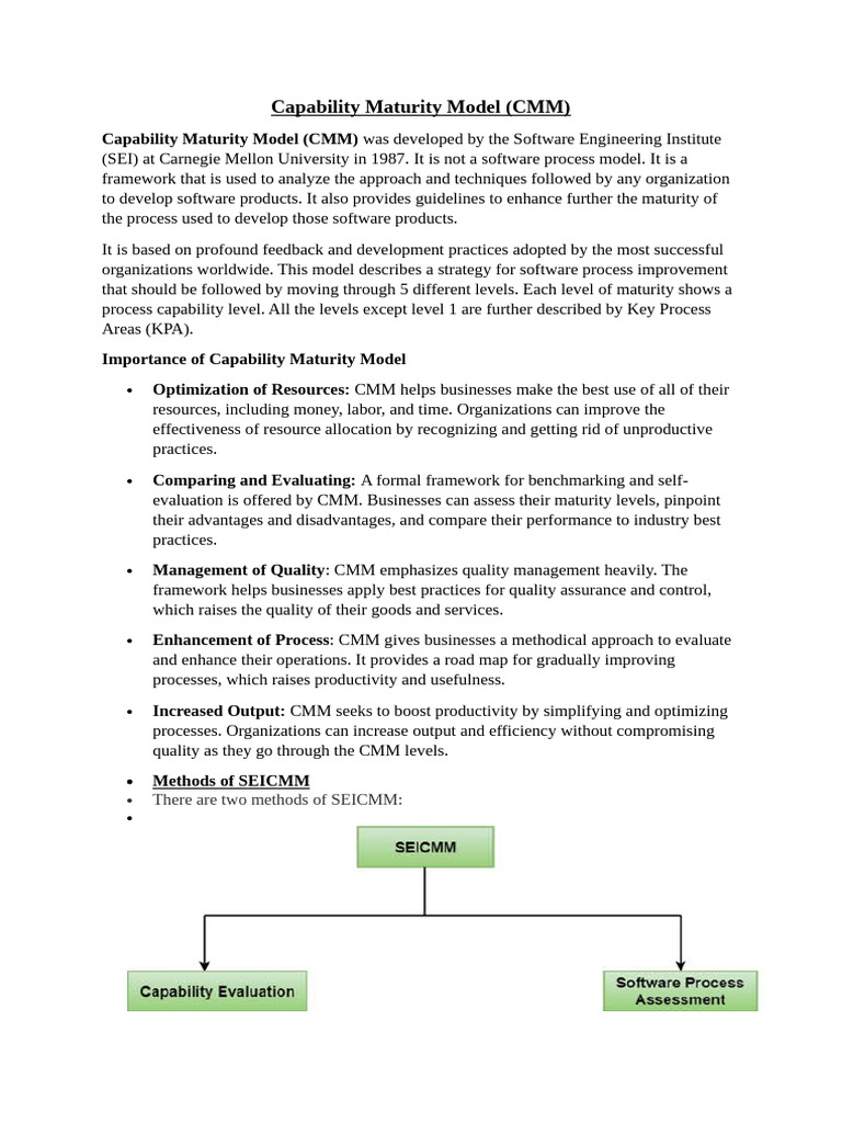 Understanding Capability Maturity Model (CMM) | PDF | Business ...