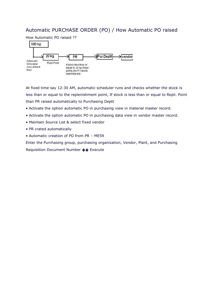 Automatic Purchase Order Creation Process | PDF | Finance & Money ...