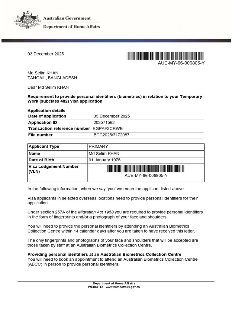 Fingerprint Letter Selim | PDF | Government And Personhood | National ...