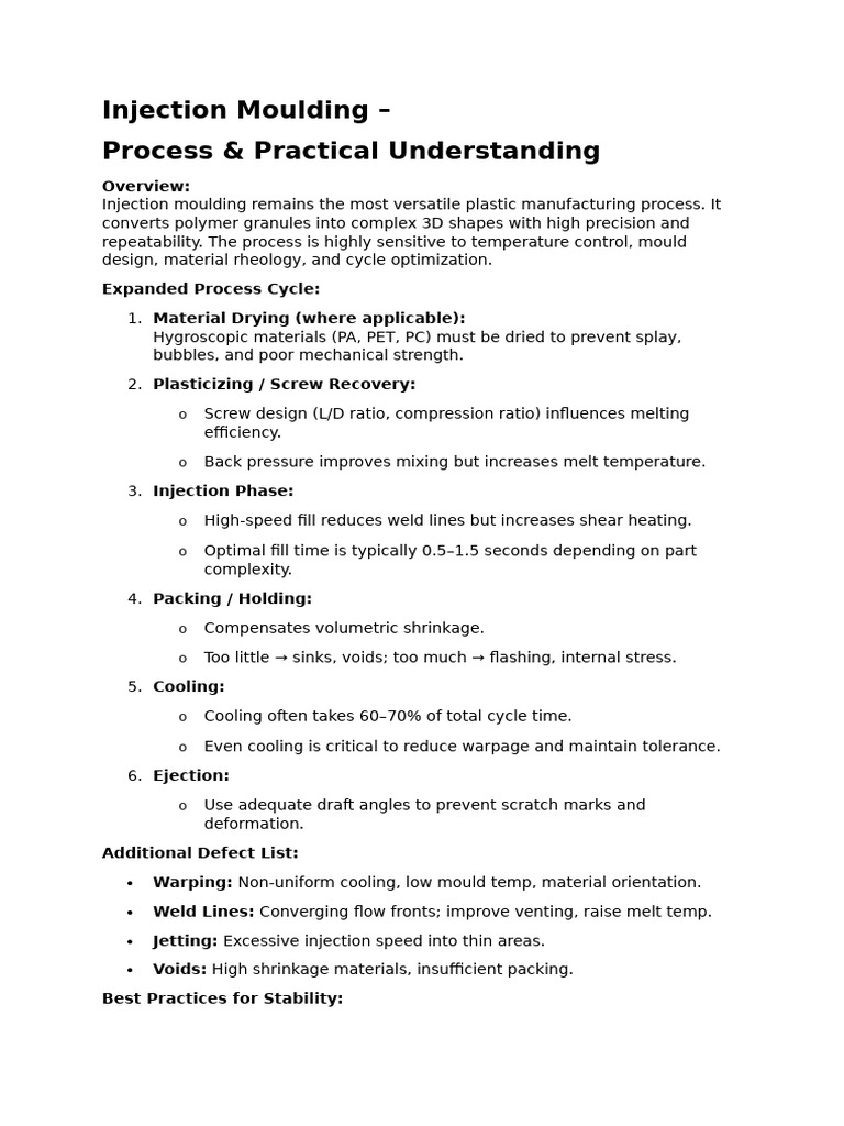 Injection Moulding | PDF