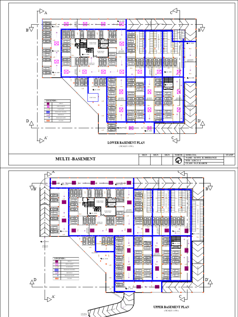 Multi-Basement Hospital Layout Plans | PDF | Hydraulics | Building ...