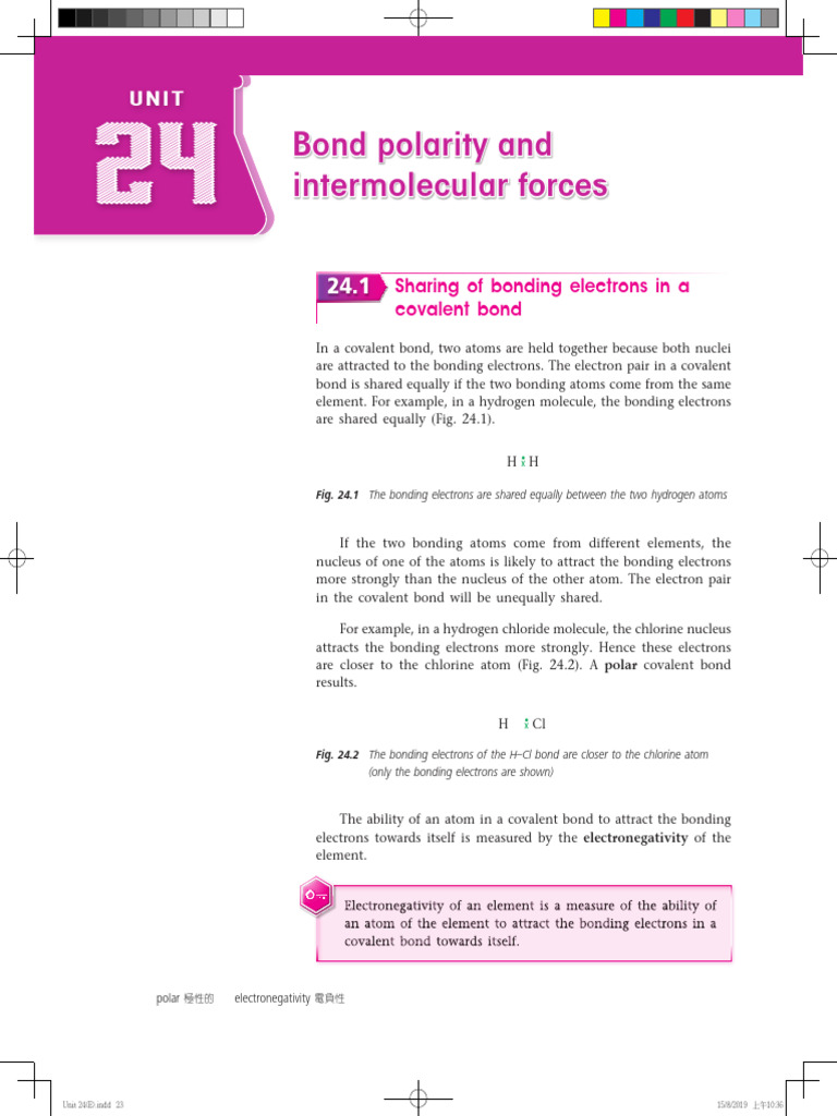 Bond Polarity and Electronegativity Explained | PDF | Chemical Polarity ...