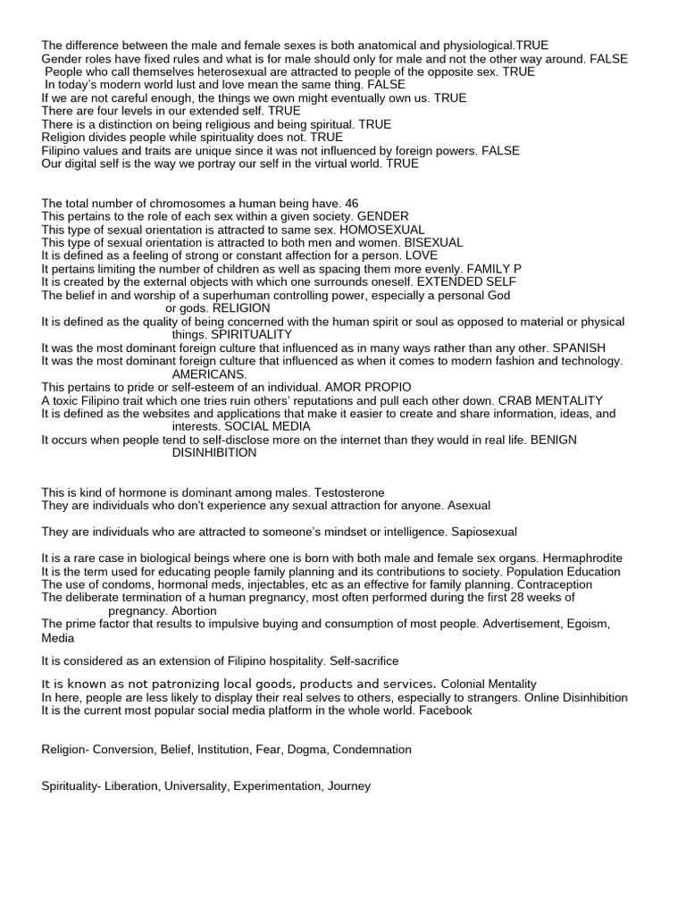 GE 101 NOTES Midterm Examination | PDF | Bisexuality | Sexual Orientation