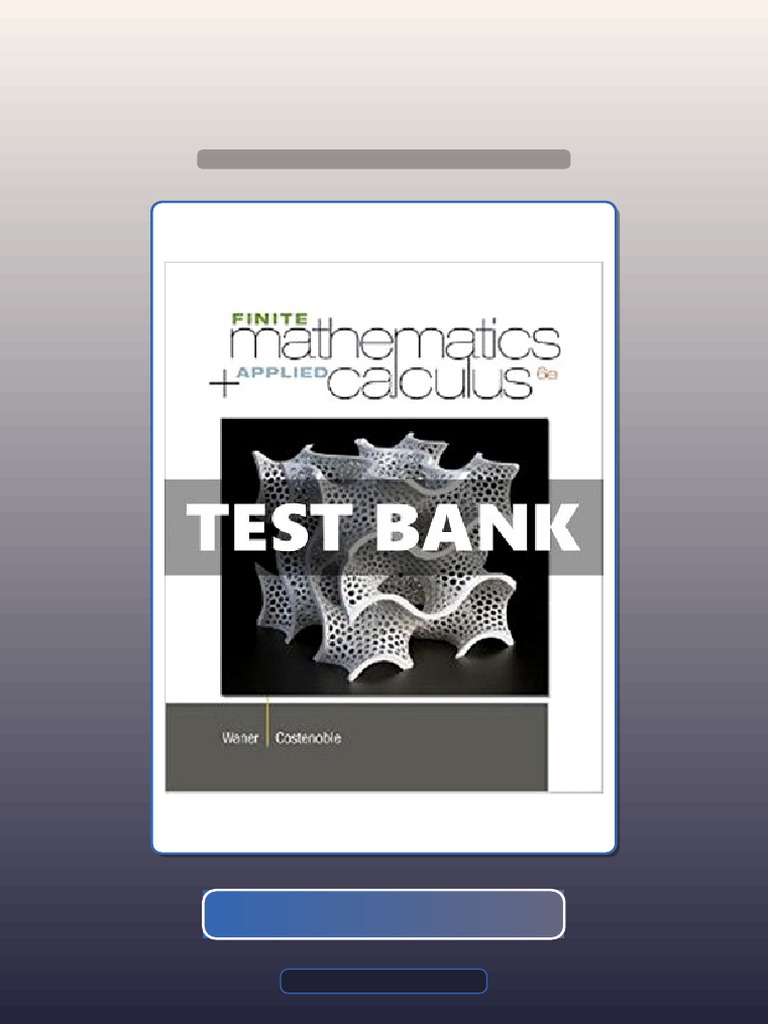 Finite Math and Applied Calculus 6 Ed Waner eBook and TestBank Bundle ...