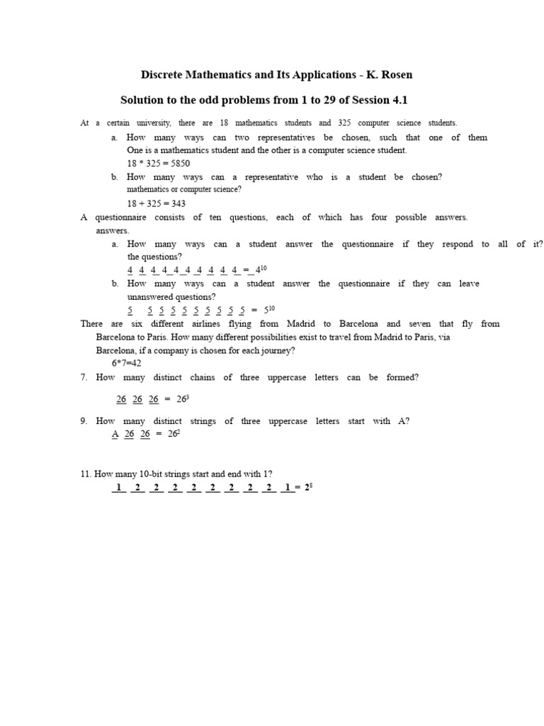 Discrete Math Problem Solutions 1-29 | PDF | String (Computer Science ...