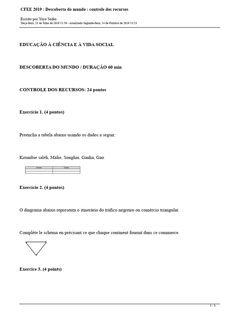 Controle de Recursos na Educação CFEE 2019 | PDF