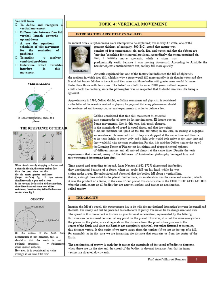 Understanding Vertical Movement in Physics | PDF | Acceleration | Force