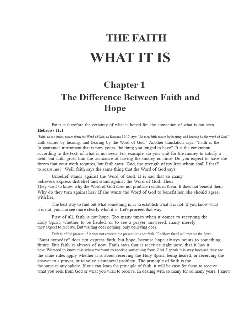 Understanding Faith vs. Hope in God | PDF | Prayer | Faith