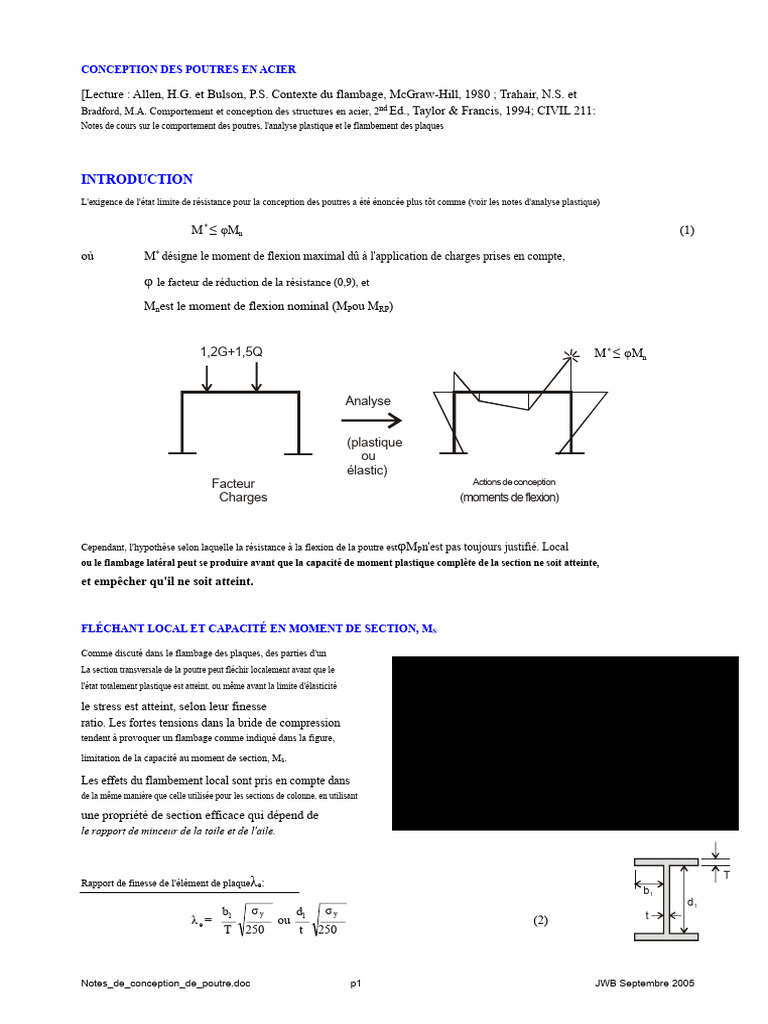 Conception des poutres en acier : flambage et résistance | PDF ...