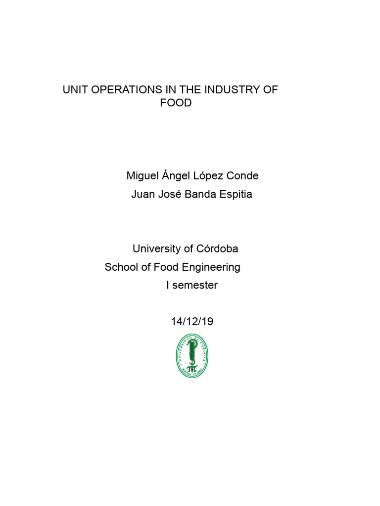 Unit Operations in Food Industry | PDF | Filtration | Process Engineering
