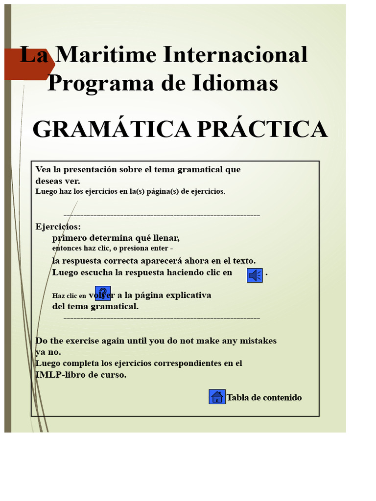 Gramática Práctica de Idiomas Marítimos | PDF | Verbo | Gramática