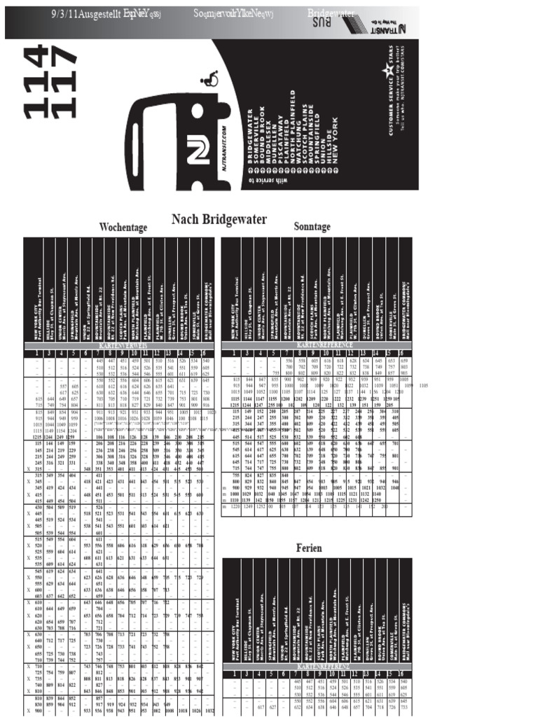 114 Bus Fahrplan | PDF