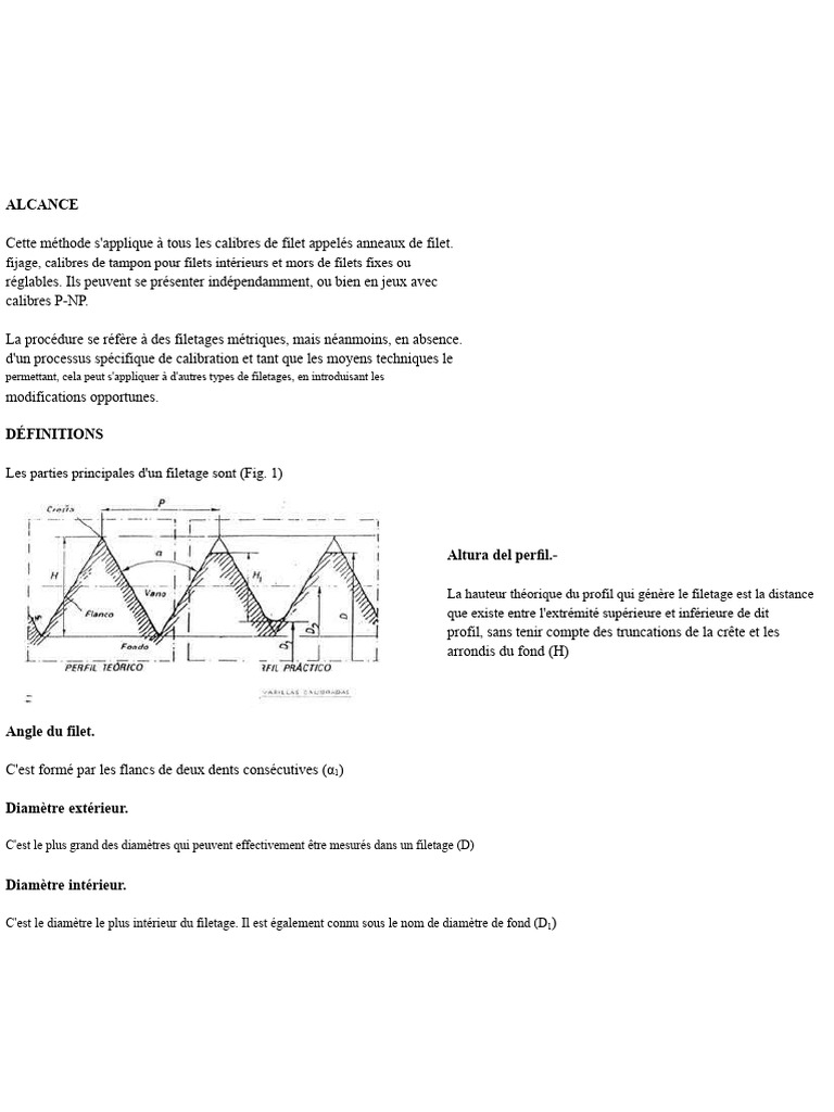 Calibration des filetages et tampons | PDF | Calibrage