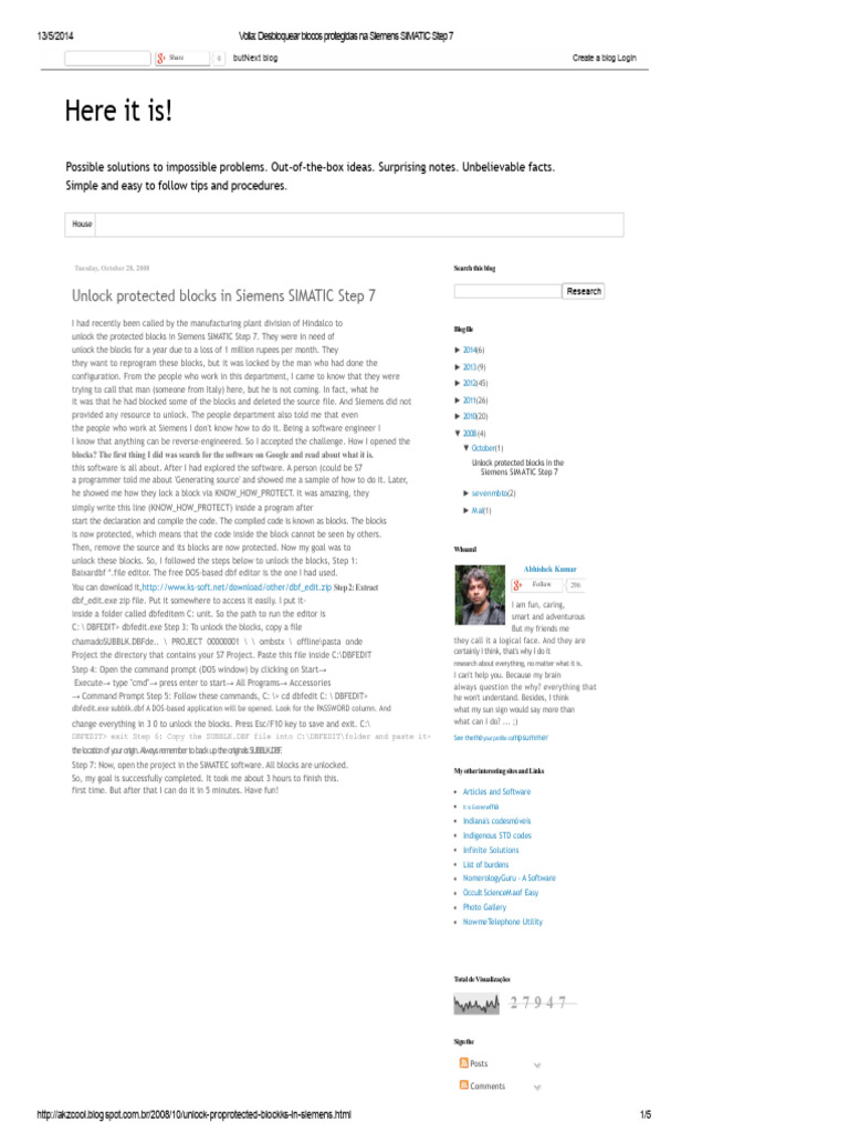Unlock Siemens SIMATIC Step 7 Blocks | PDF | Computing | Computer ...